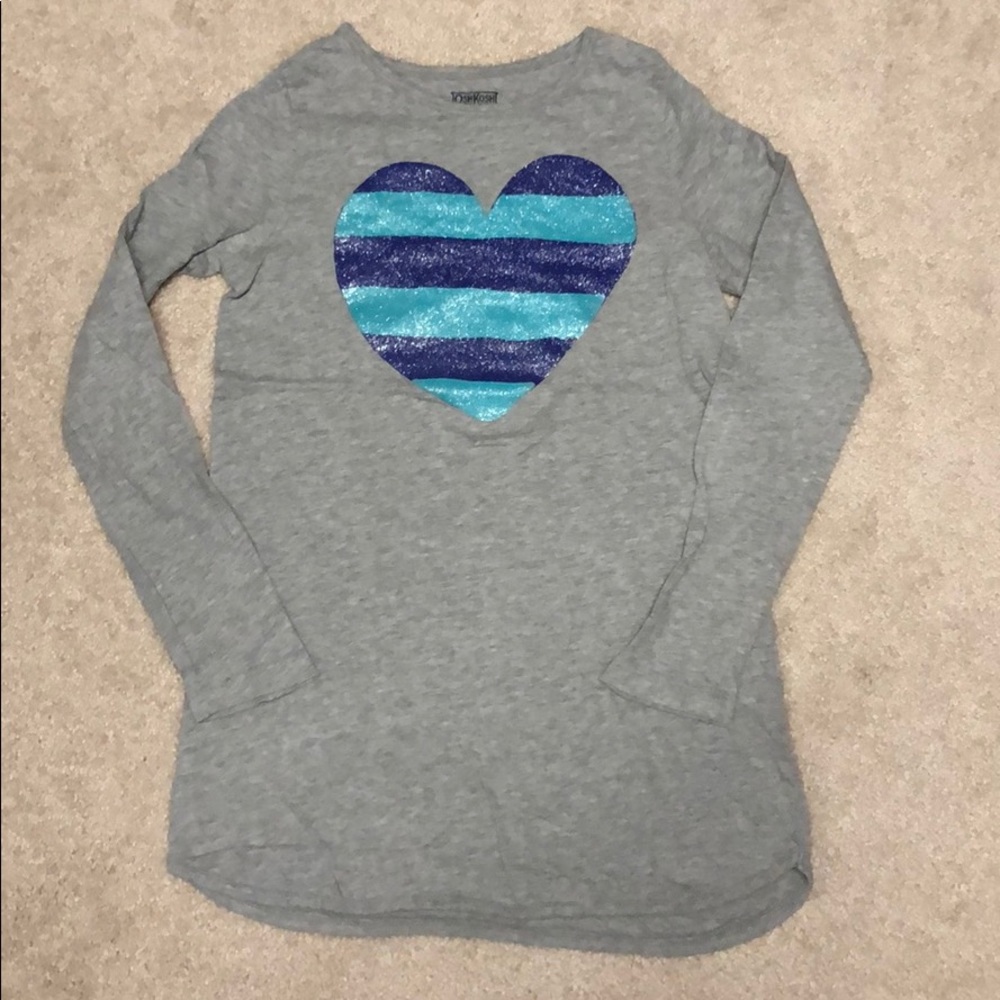 Girls grey Oshkosh tunic with heart size 10